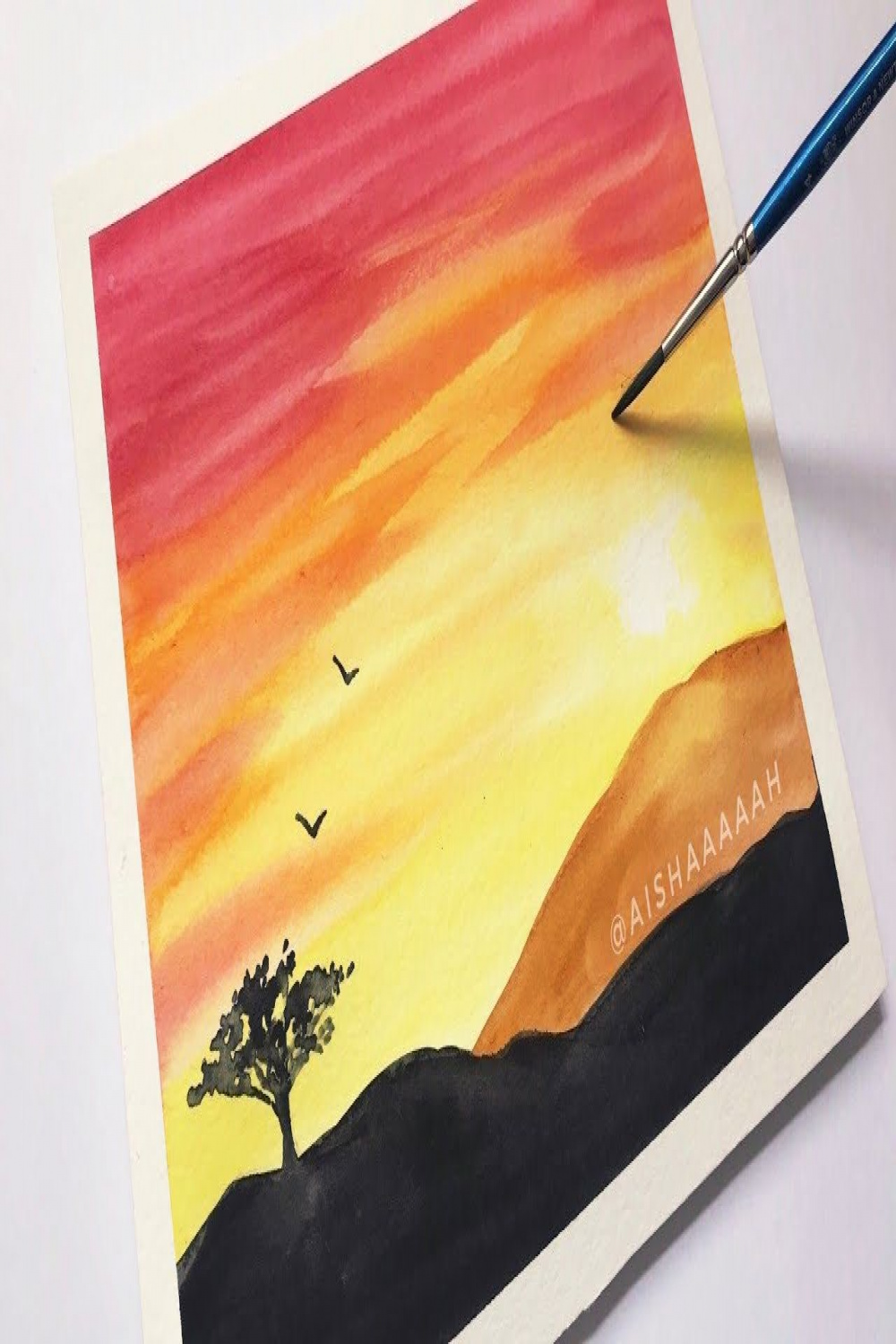 Easy Watercolor Sunset Tutorial for Beginners Step By Step  Watercolor  sunset, Watercolor paintings for beginners, Watercolor paintings easy