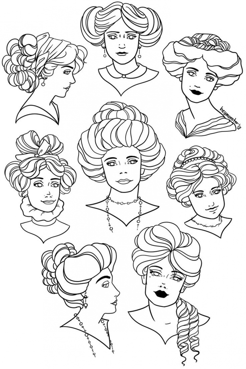 Edwardian hairstyles, Victorian hairstyles, Old fashioned hairstyles