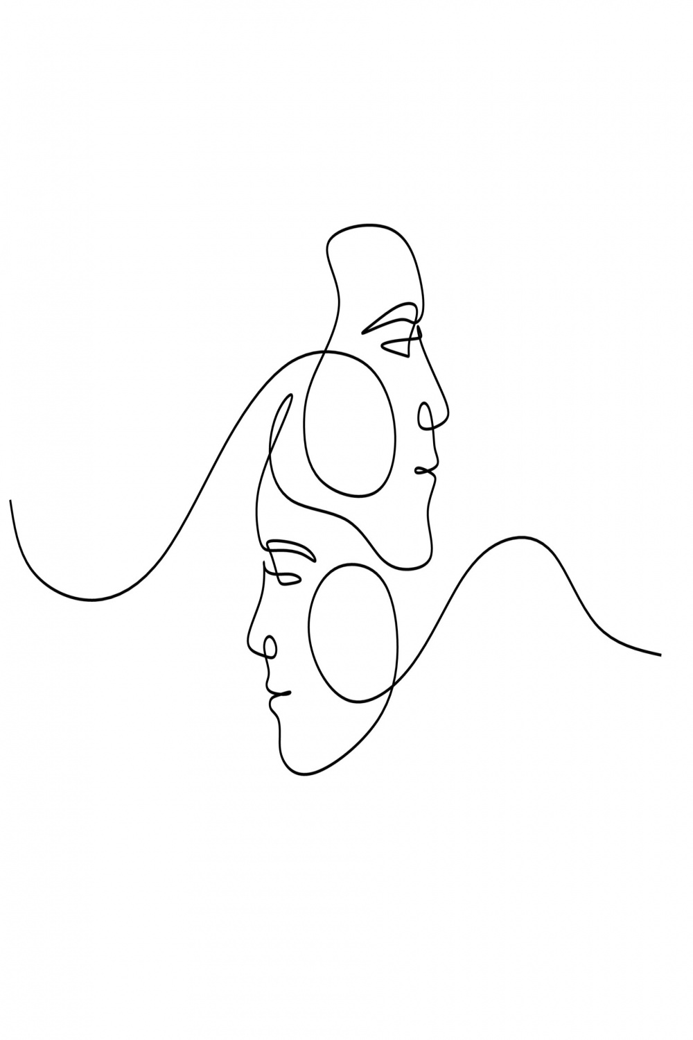 ein Line-Art-Paar, Line-Art-Männer und -Frauen, minimaler