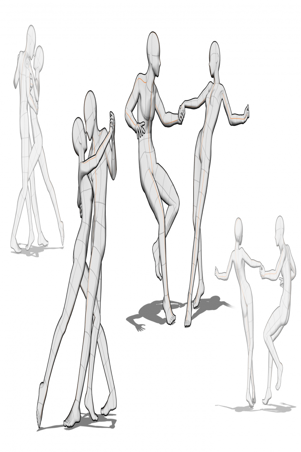 Energetic Couple Dance Poses # [] - CLIP STUDIO ASSETS