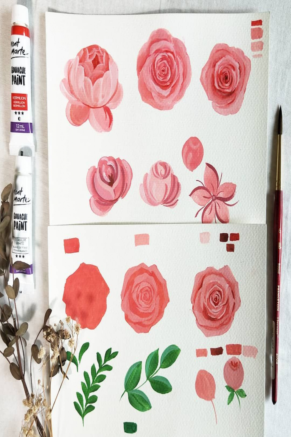 Esther Peck on Instagram: “Back to explore Gouache Roses, but this