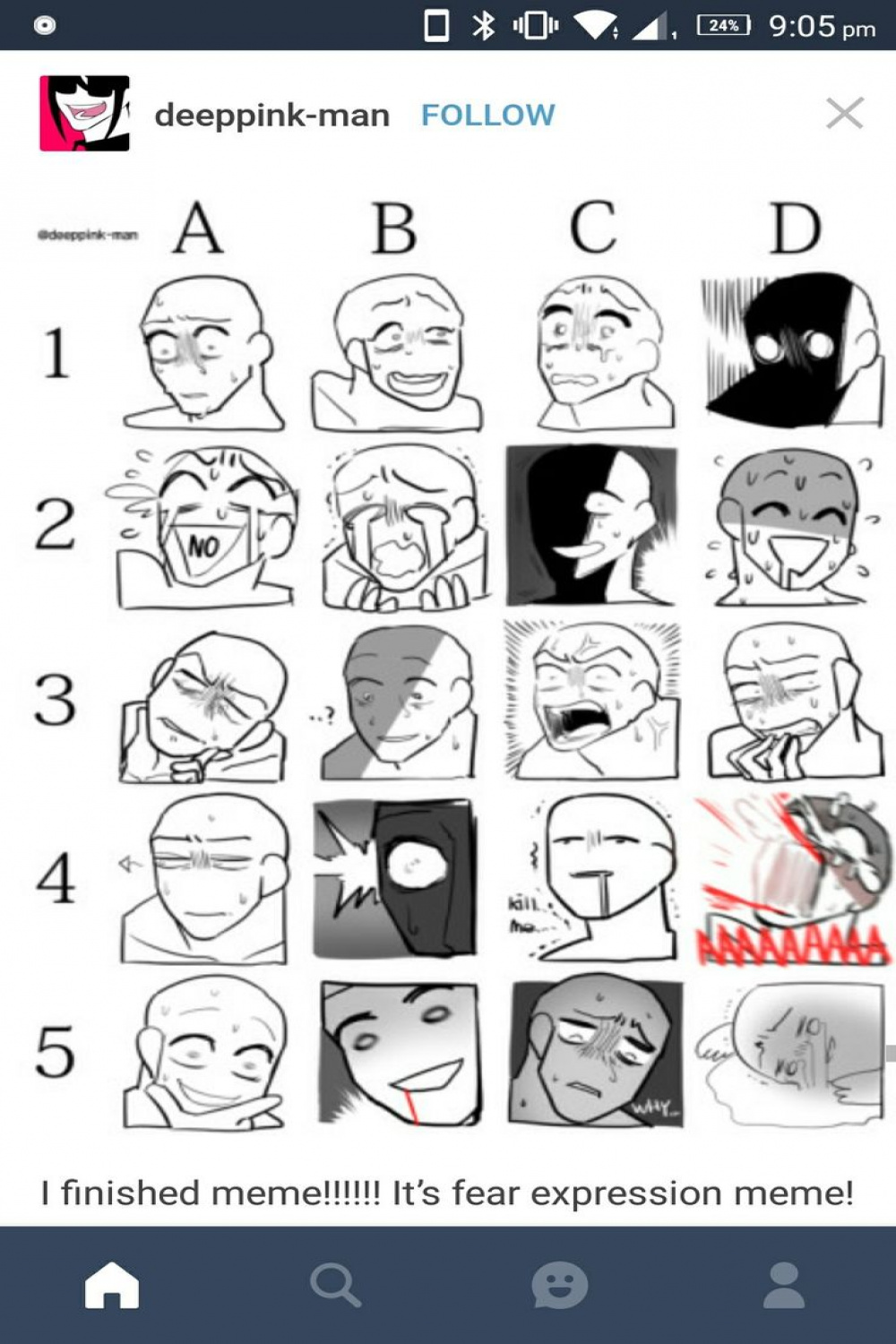 expressions reference : fear meme by deeppink-man on tumblr