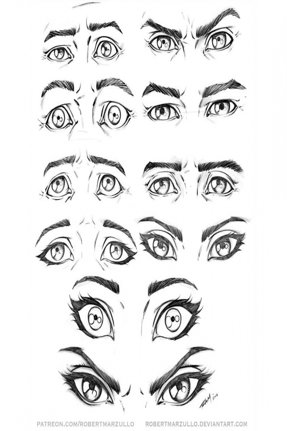 Eye drawing and expression studies by amazing artist