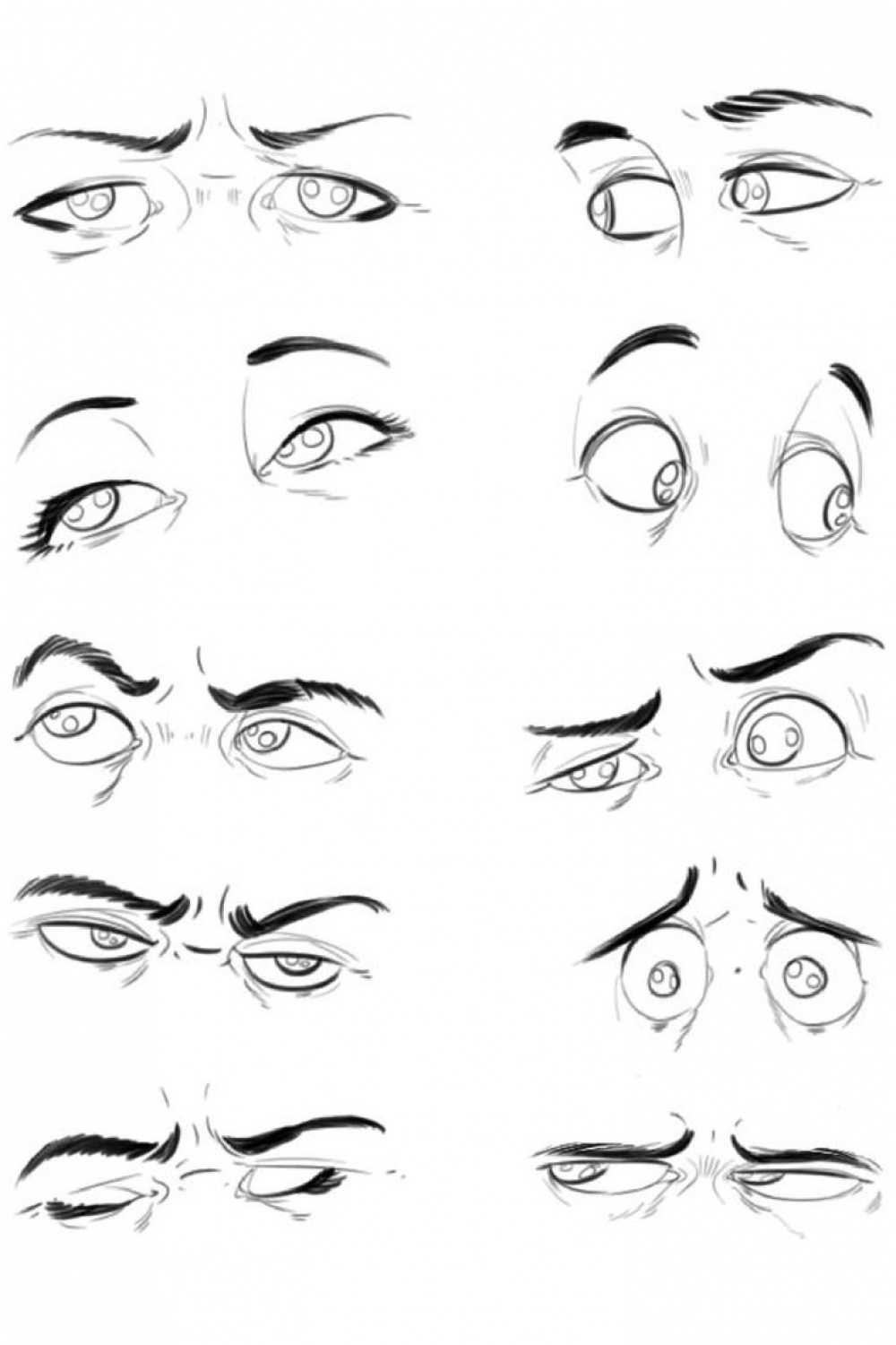 Eye Expressions And Eyebrows  Drawing expressions, Eye