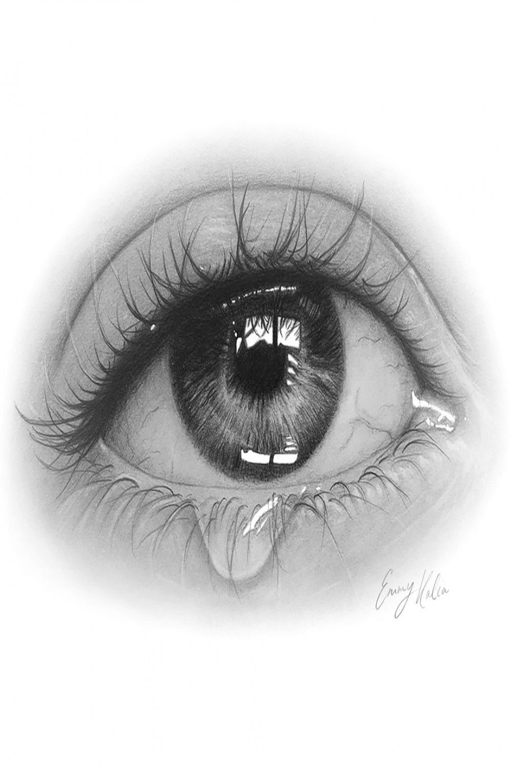 Eye Tear Drawing, a tablet case by Emmy Kalia
