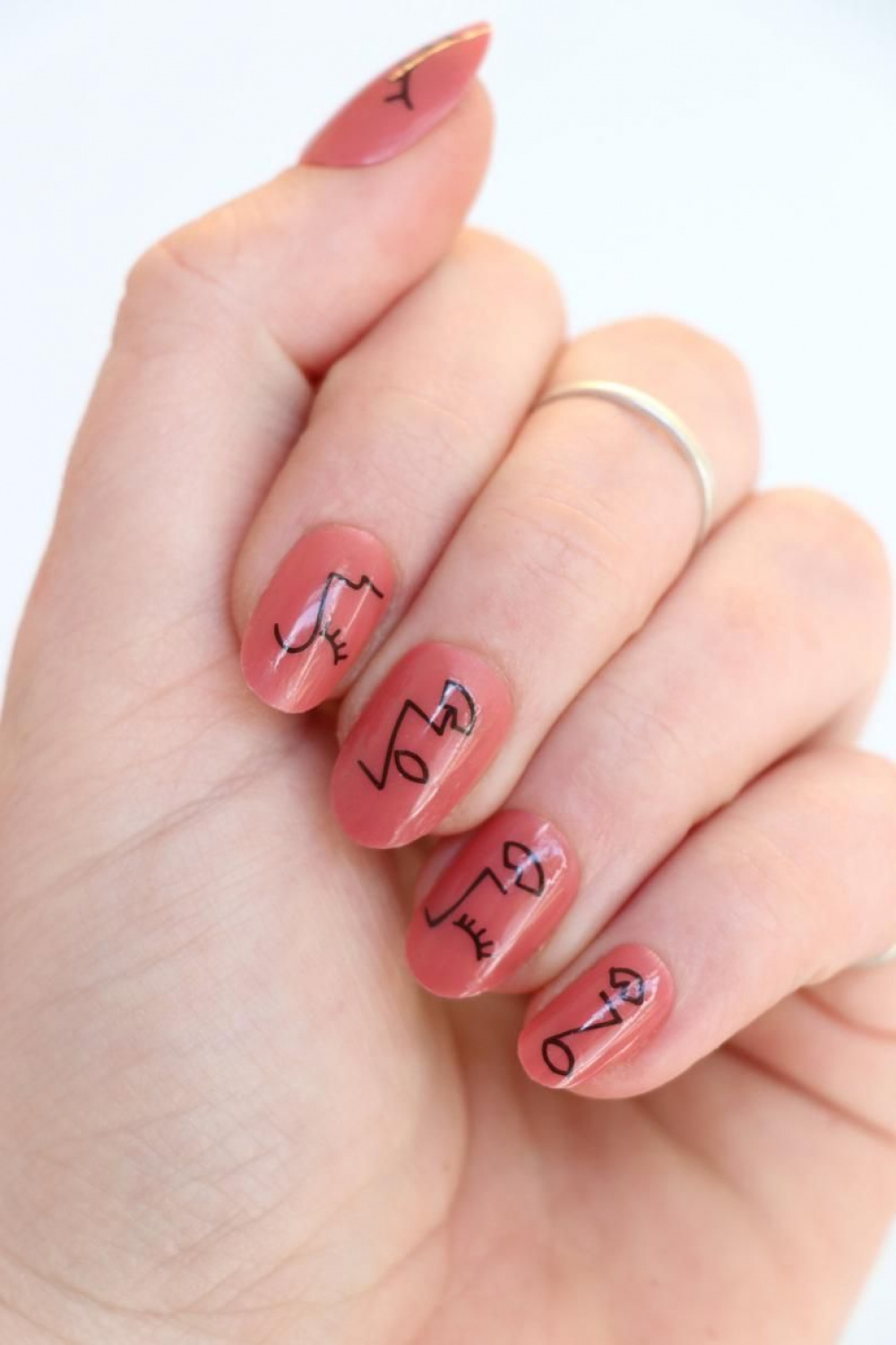 faces nail tattoos / faces nail decals / nail art / modern art