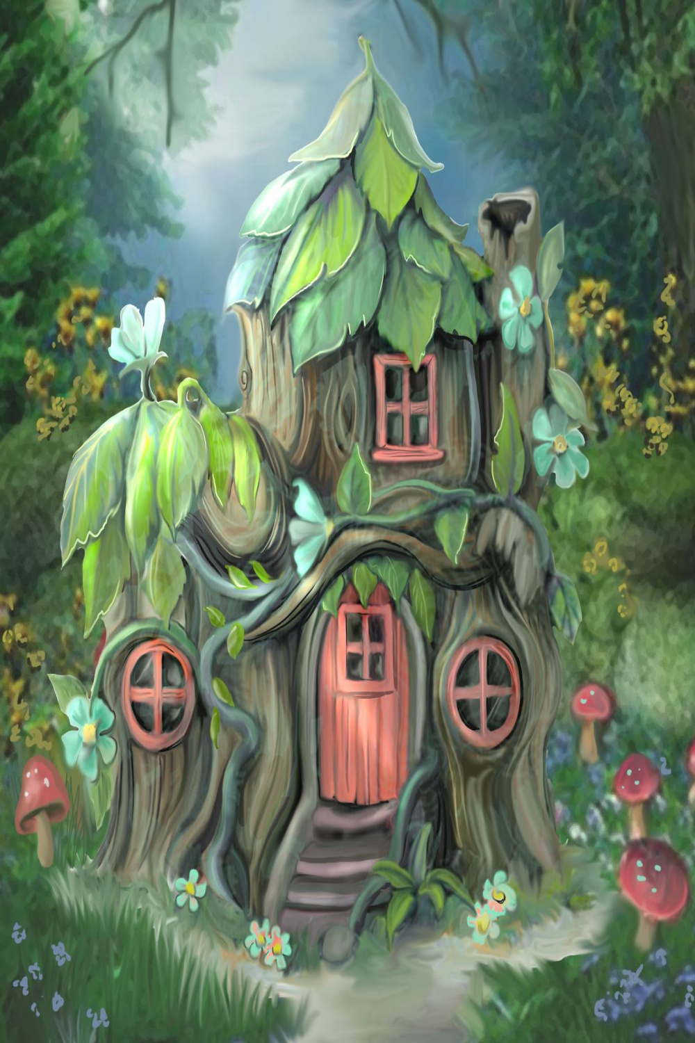 fairytale house fairy fee huisje sprookje  Fairy house drawing