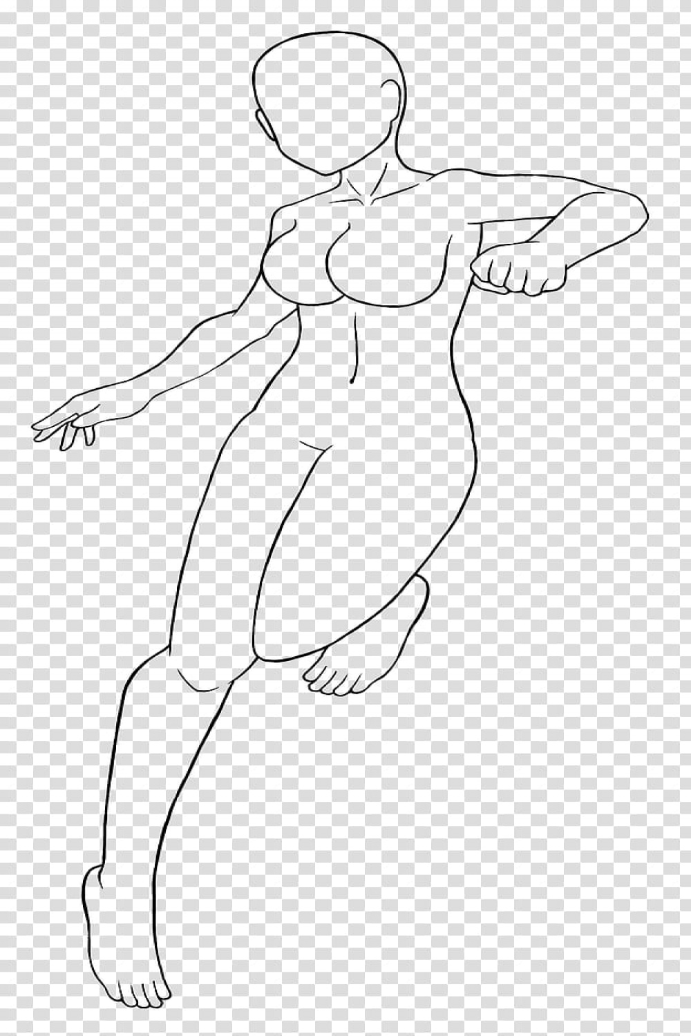 Female Body Base/ Lineart , illustration of woman animated