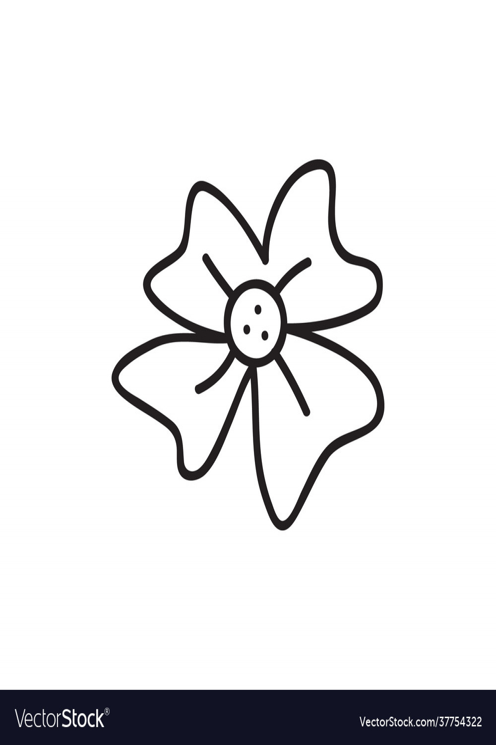 Flower cute simple icon hand drawing Royalty Free Vector