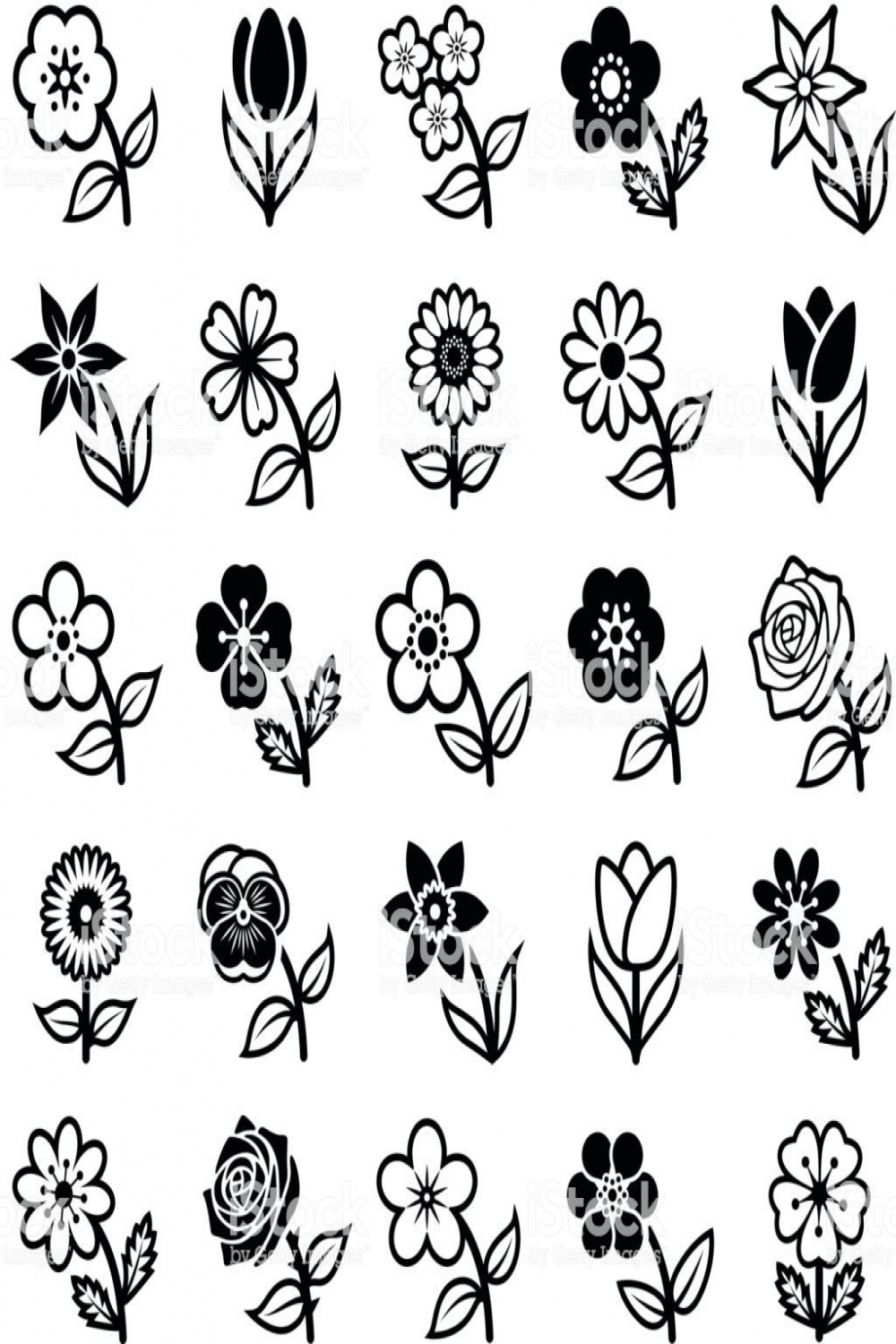 Flower icon collection - vector illustration  Flower icons