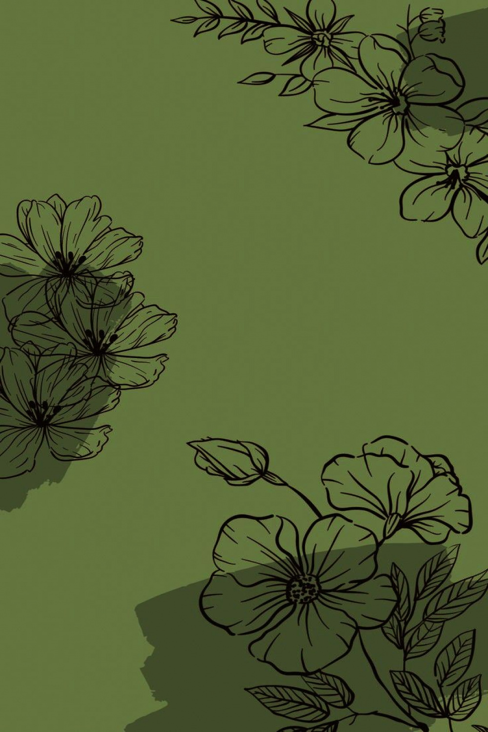 Flower sketch background, paper sheet design, mobile cover style