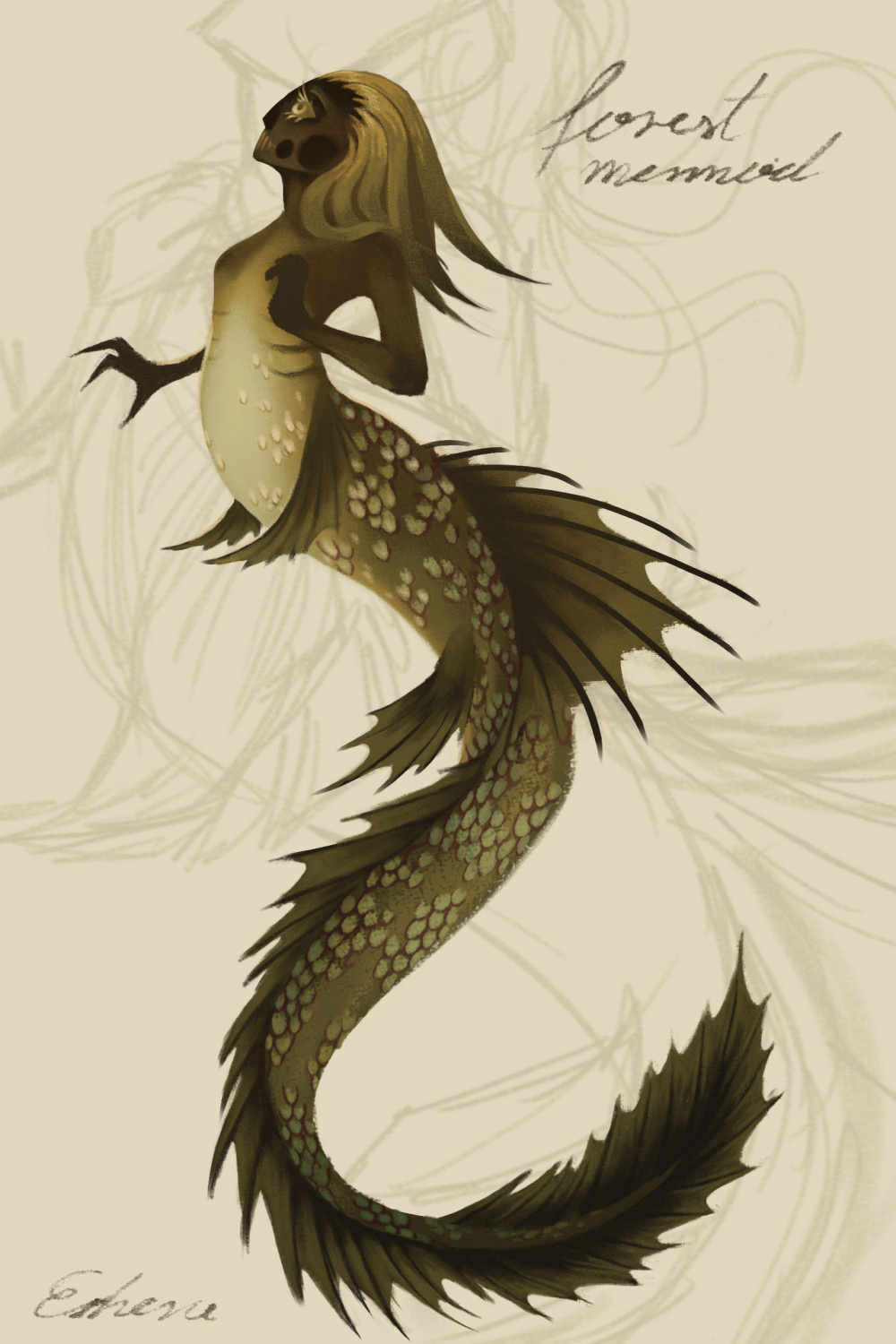 Forest mermaid - final design # ( creatures) by Eshera on