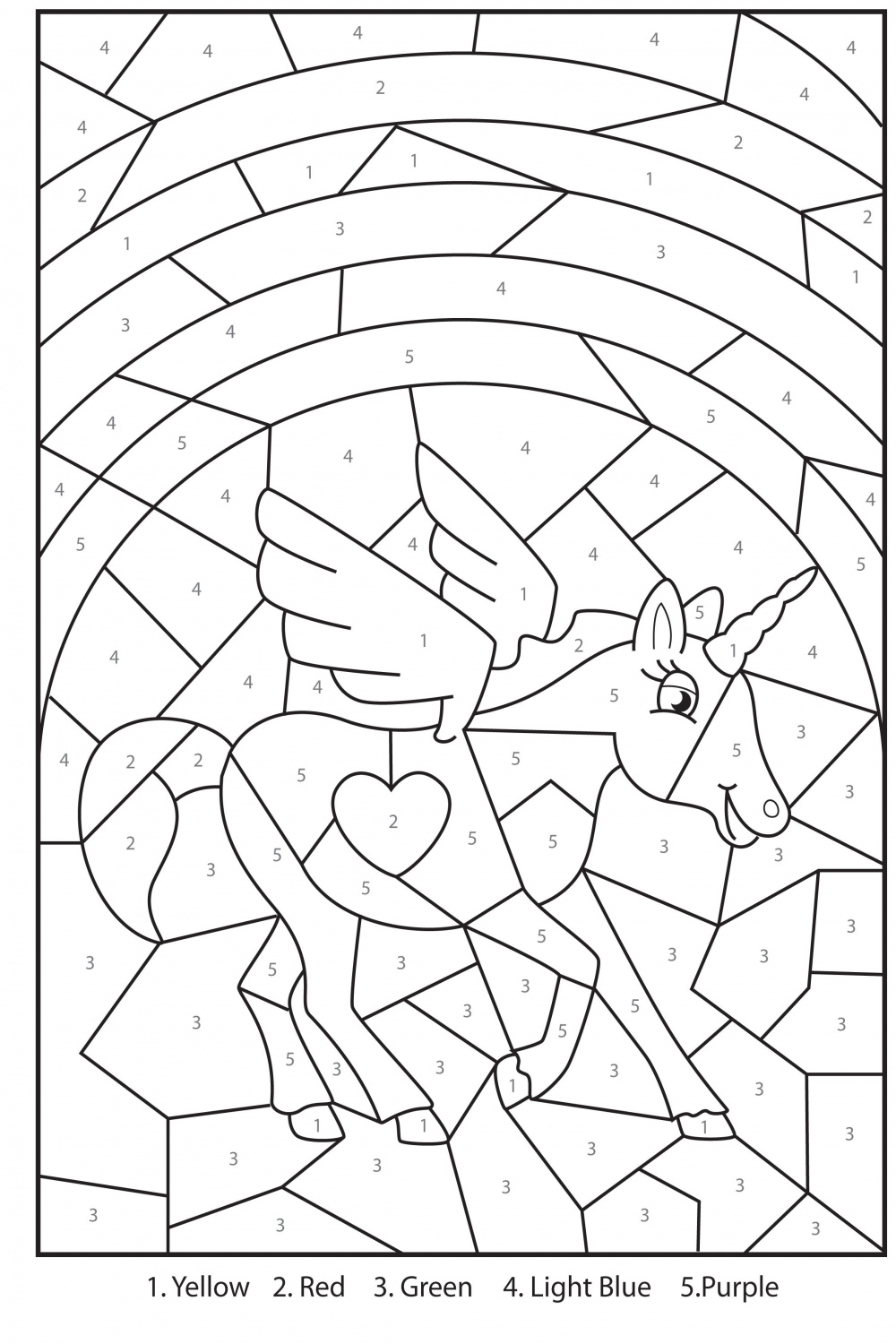 Free Printable Magical Unicorn Colour By Numbers Activity For Kids
