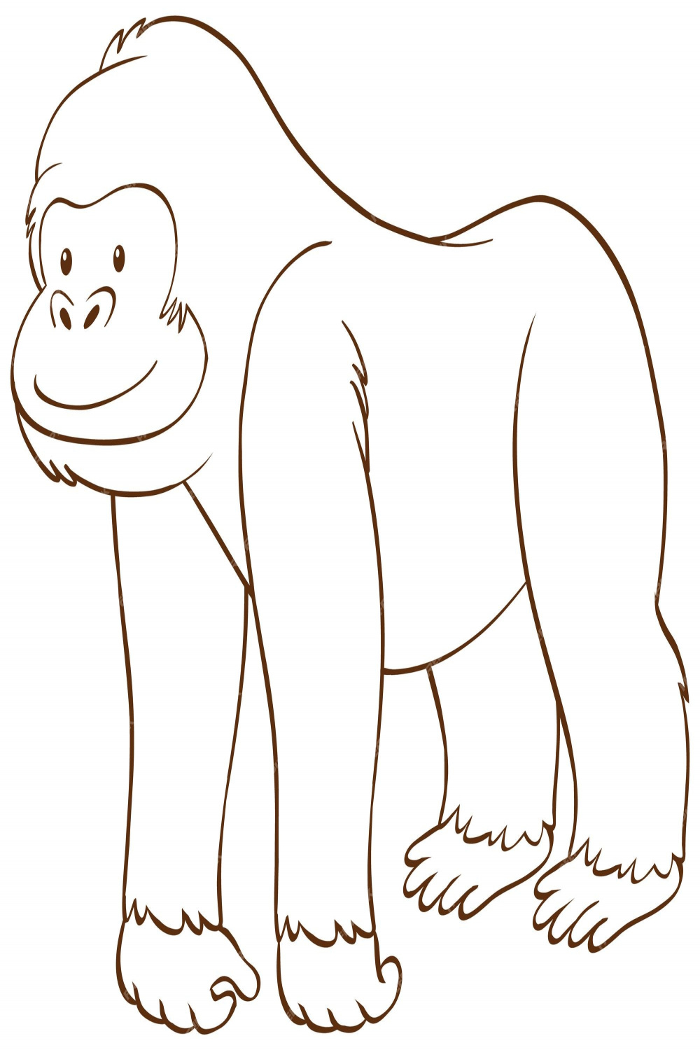 Free Vector  Gorilla in doodle simple style on white background