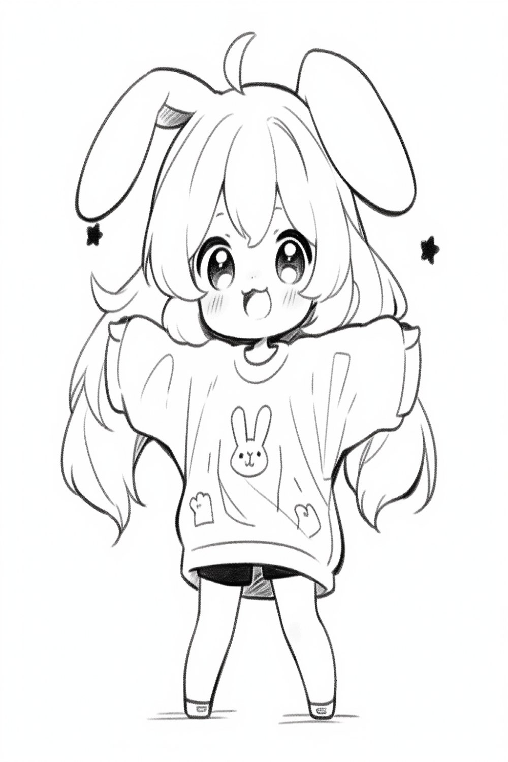 FU] Chibi Bunny Girl Base // Line Art by JellieAdopts on DeviantArt