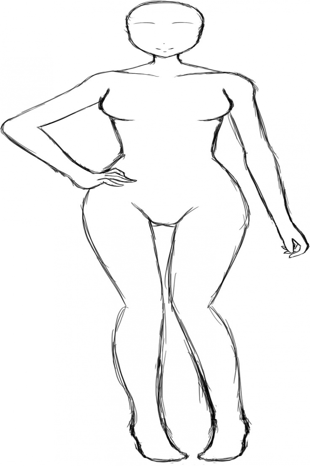 full body drawing base  Body shape drawing, Human body drawing