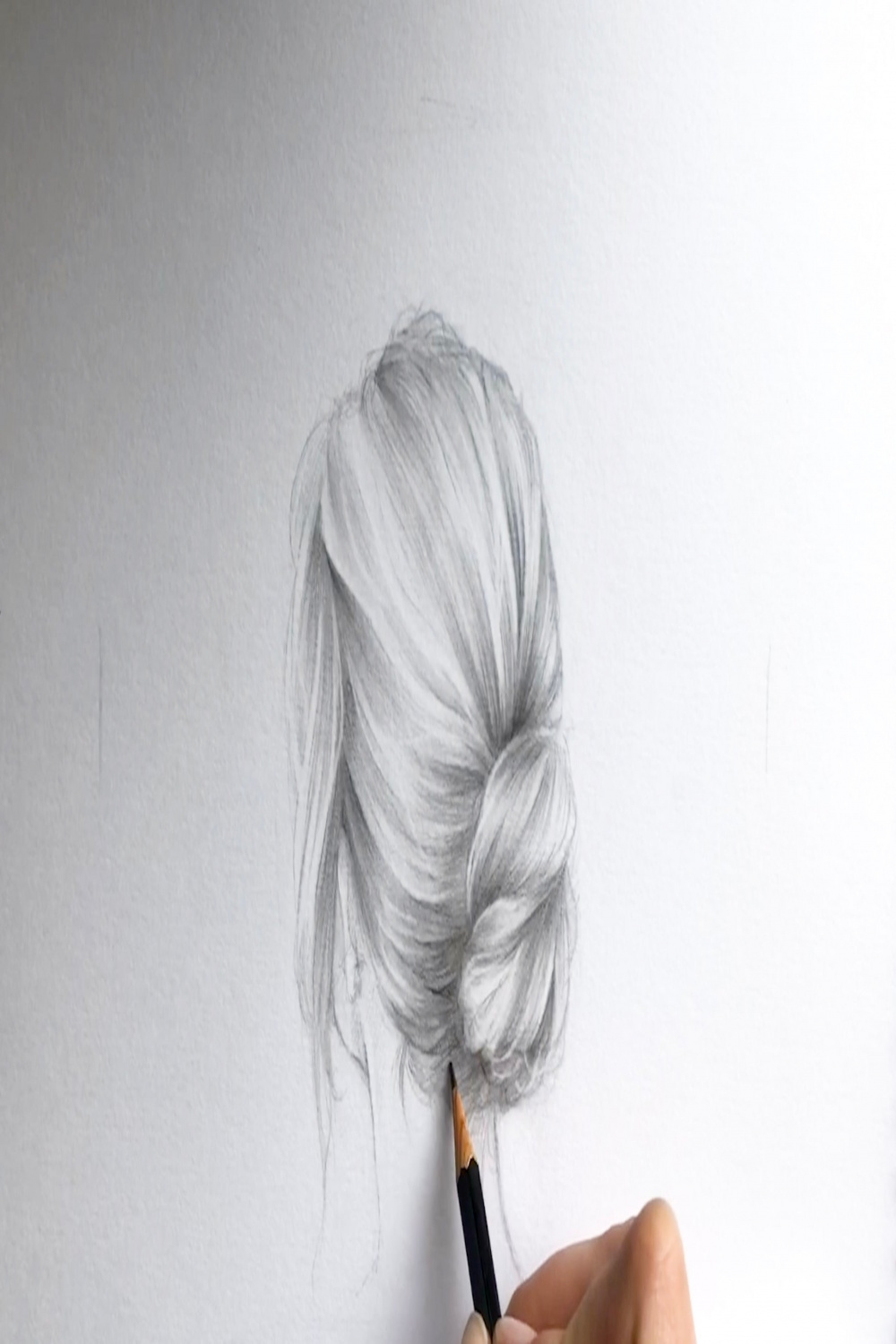 Full Tutorial of Drawing Hair Step by Step in Graphite with