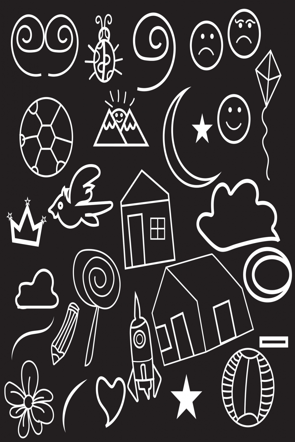 Fun line doodle seamless pattern