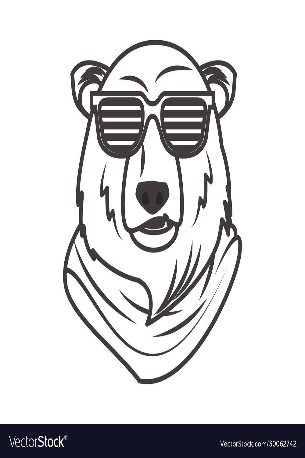 Funny bear grizzly with sunglasses cool style Vector Image