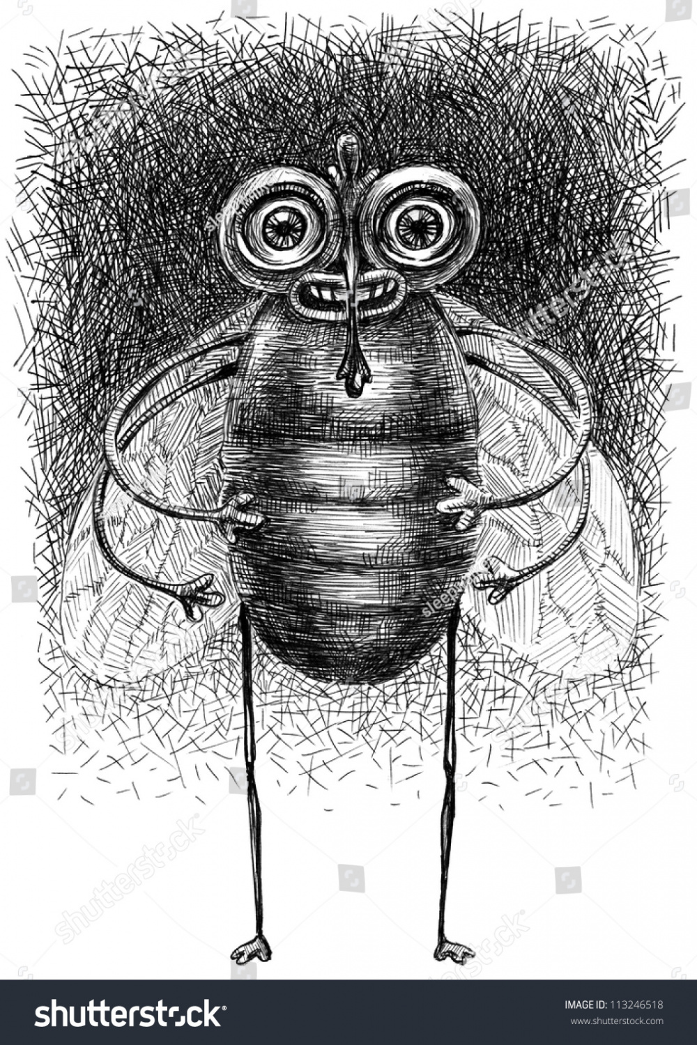 Funny Fly Funny Cartoon Character Fly Stock Illustration