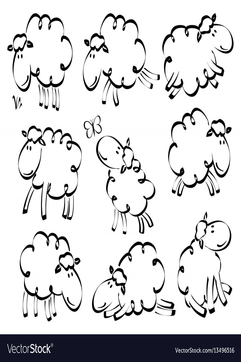 Funny sheep drawing Royalty Free Vector Image - VectorStock