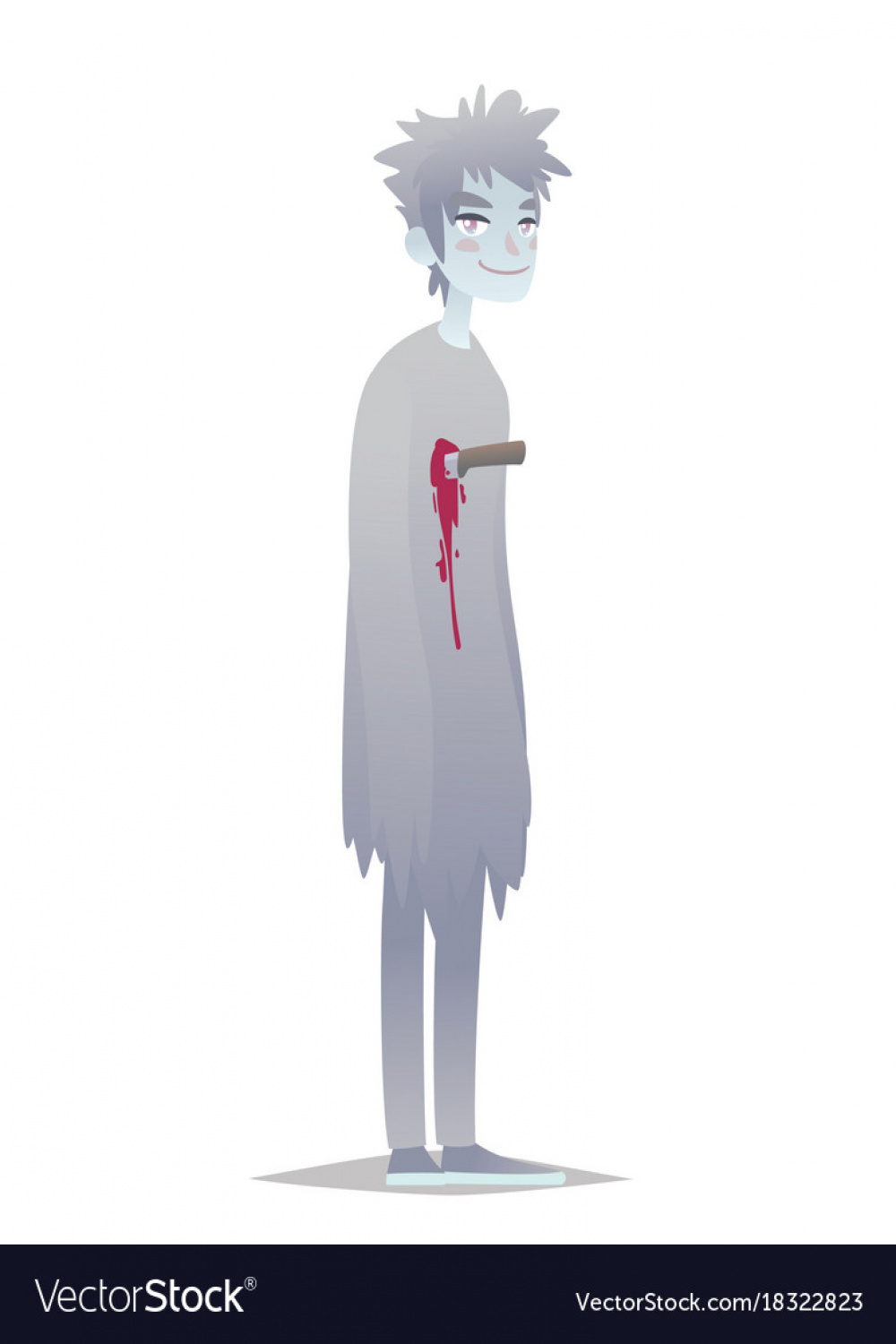 Ghost boy cute young man in style of dead monster Vector Image