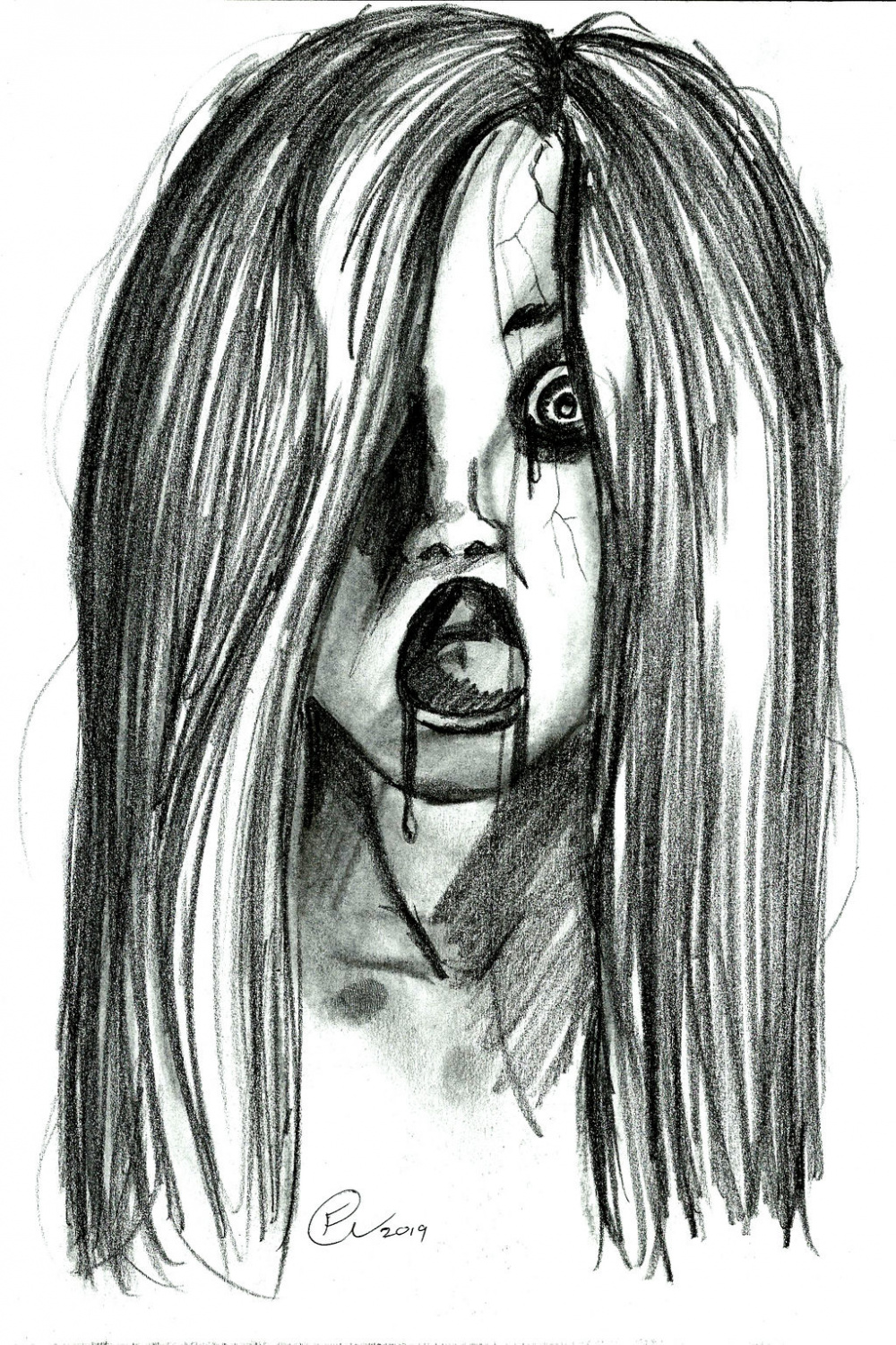 ghost girl face sketch by FabLeeG on DeviantArt