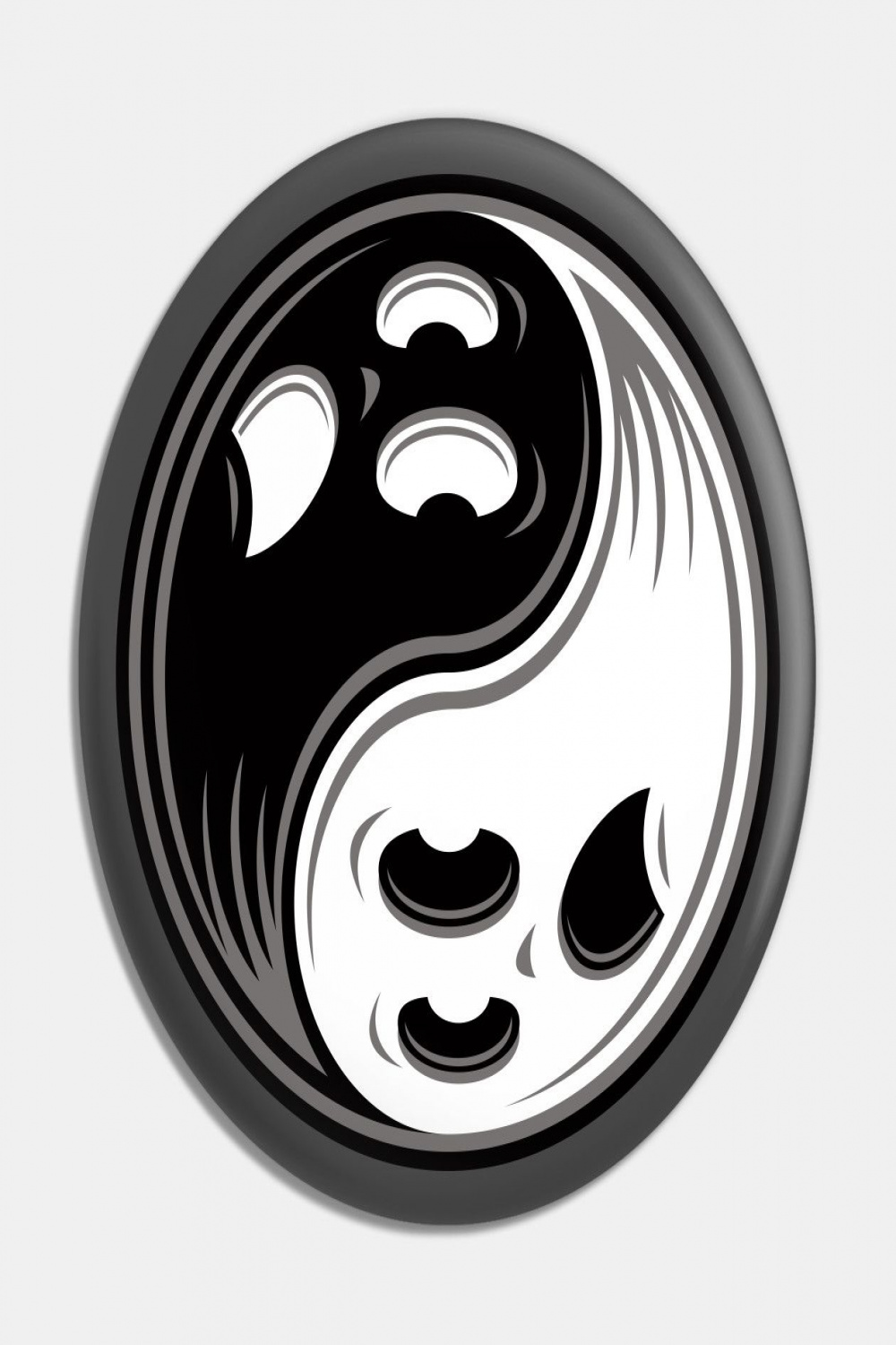 Ghost Yin Yang Black and White by fizzgig in   Ghost logo