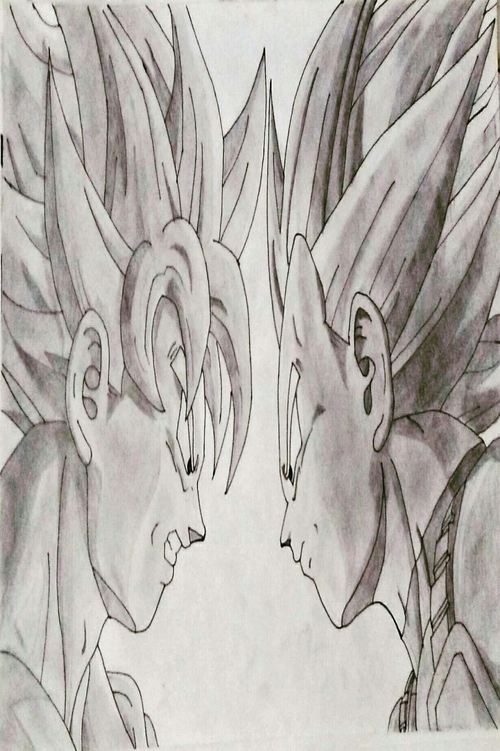 Goku vs Vegeta Pencil art:l.s
