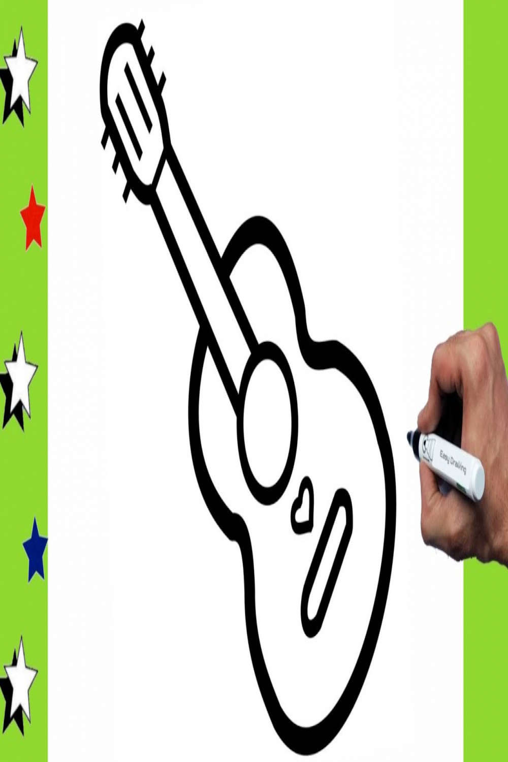 Guitar Drawing Easy  How To Draw a Guitar step by step