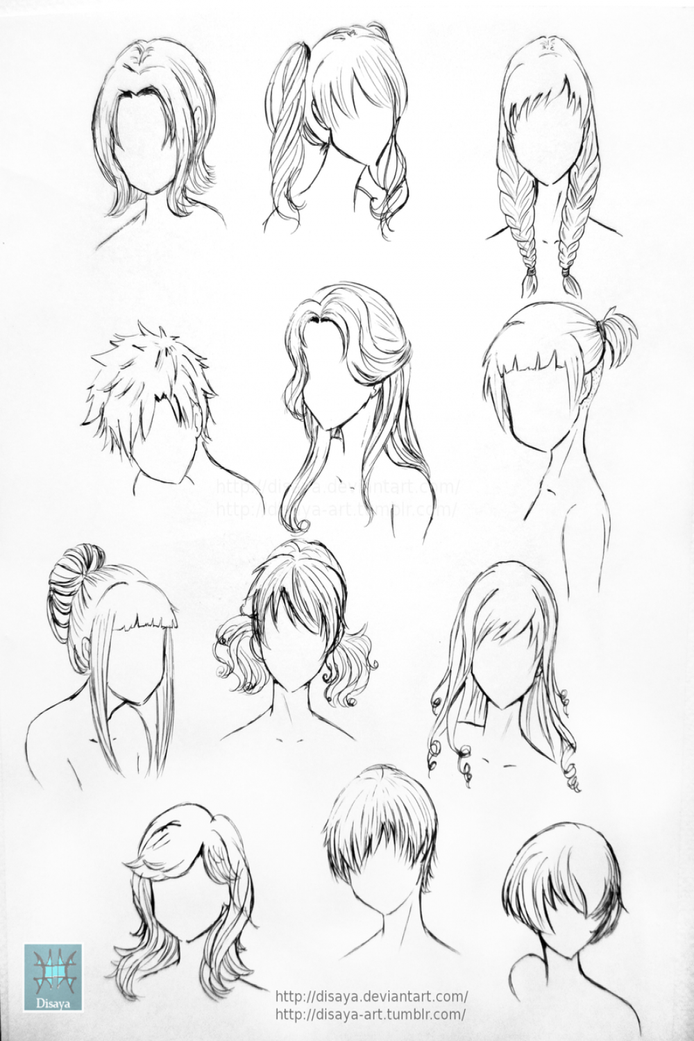 Hair Reference  by Disaya on DeviantArt
