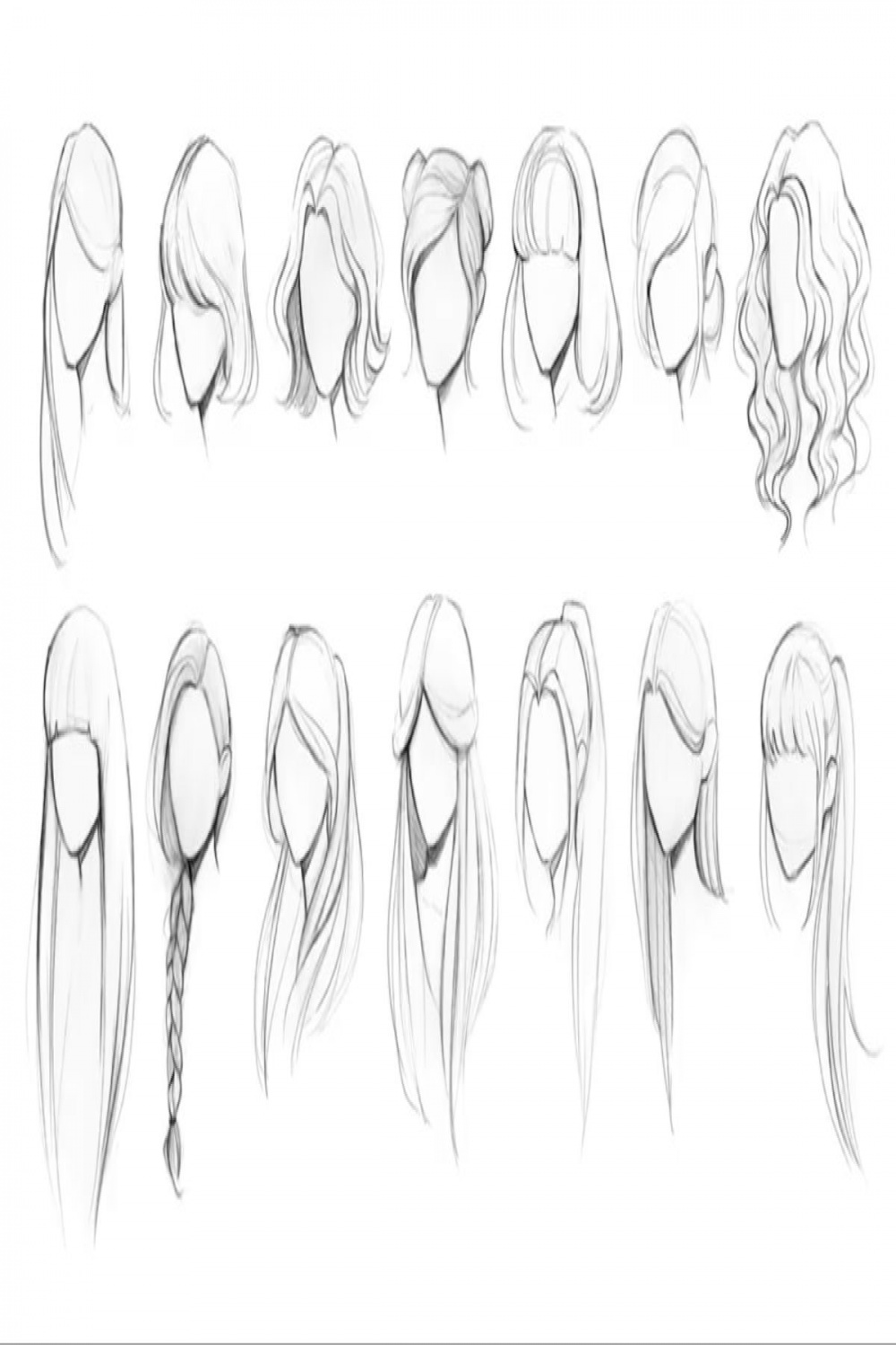 Hair reference  Drawing hair tutorial, Art style challenge, How