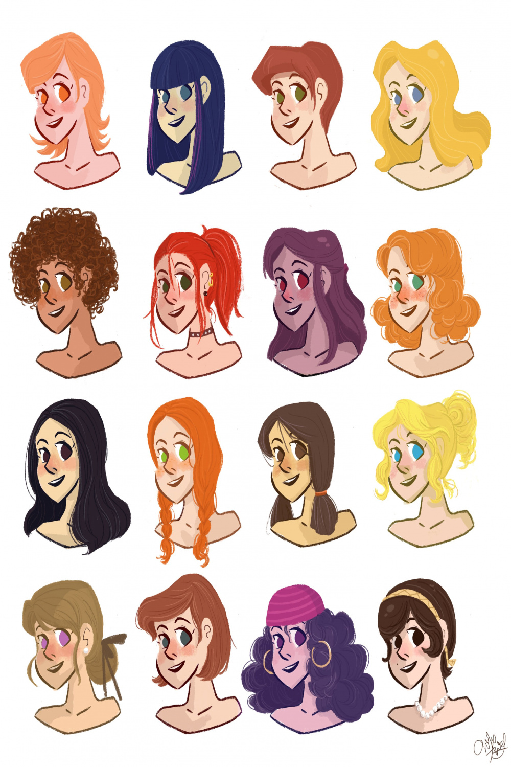Hair Styles By ChihAriel  Cartoon hair, How to draw hair, Cartoon