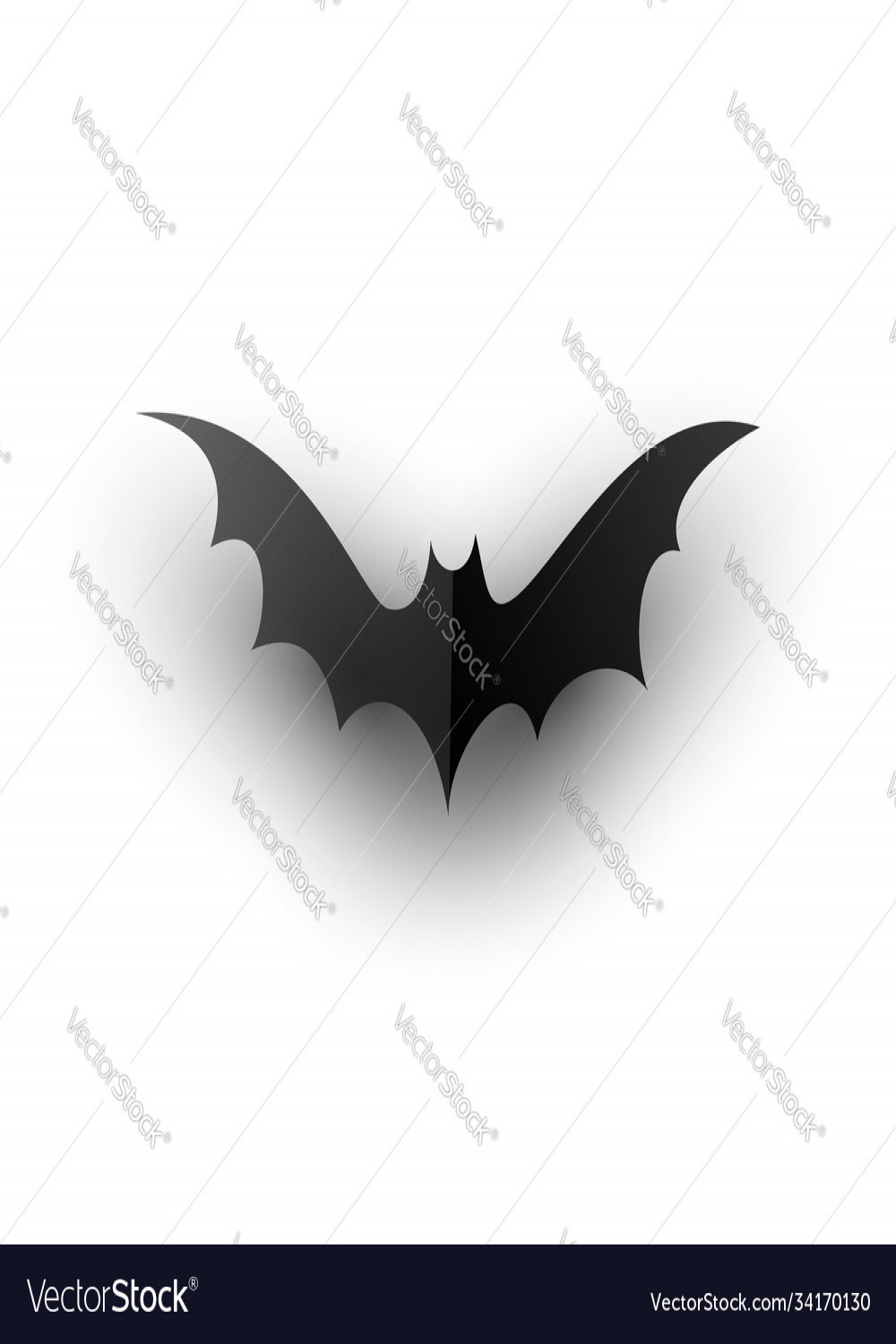 Halloween hand drawing black bat isolated Vector Image