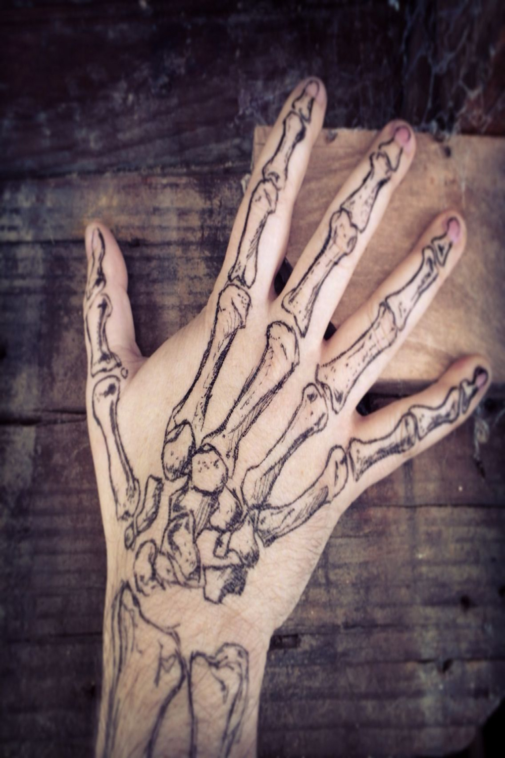 Halloween Hand  Skeleton hand tattoo, Hand tattoos, Skull hand tattoo