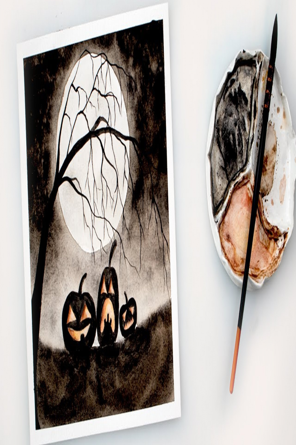 HALLOWEEN SPECIAL - easy watercolor painting tutorial for beginners