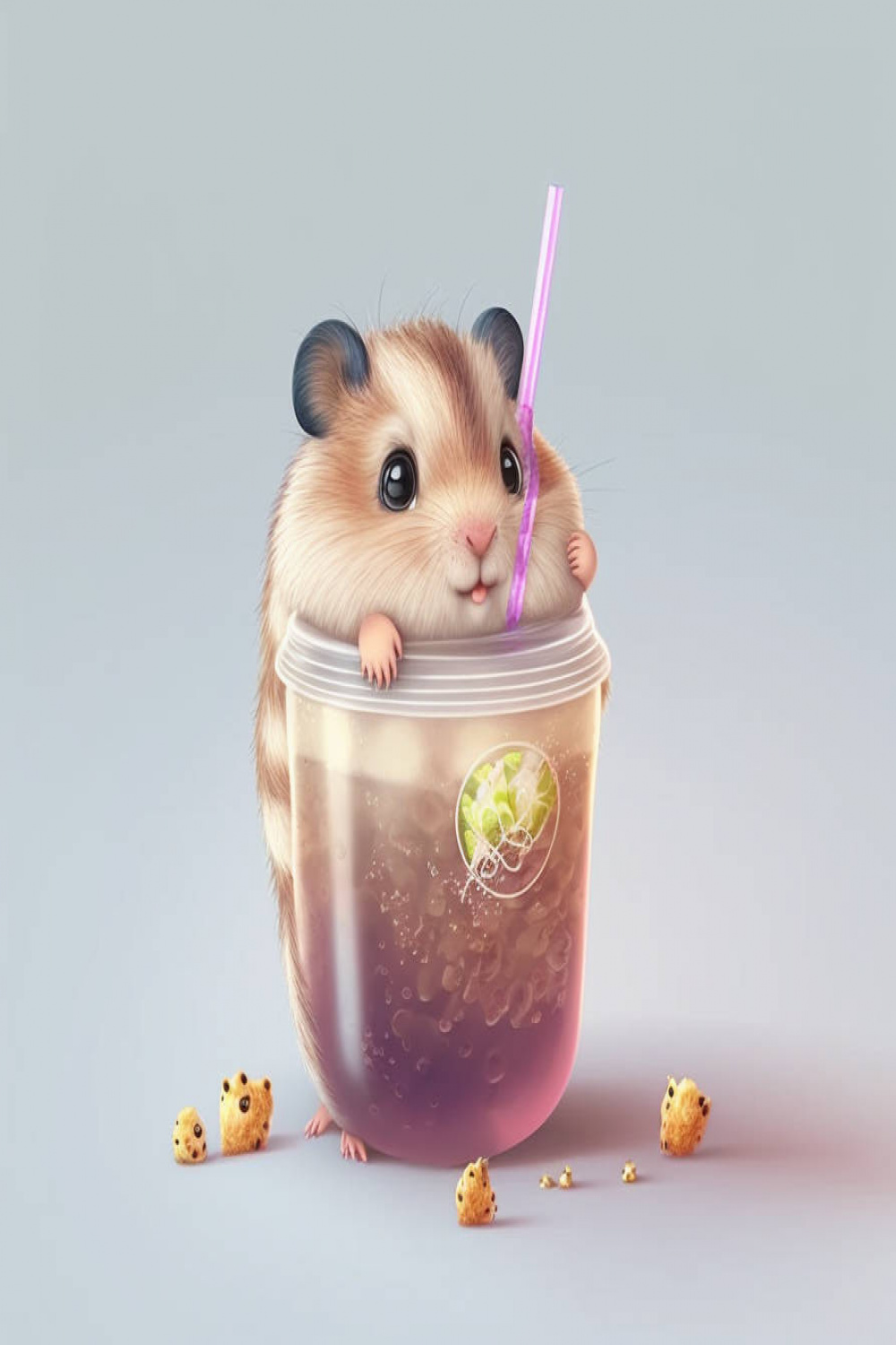 hamster drinking a bubble tea by JWooderson on DeviantArt
