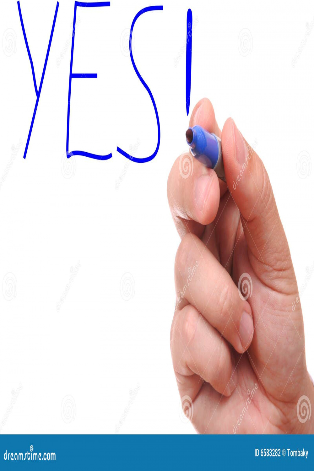 Hand drawing YES word stock photo