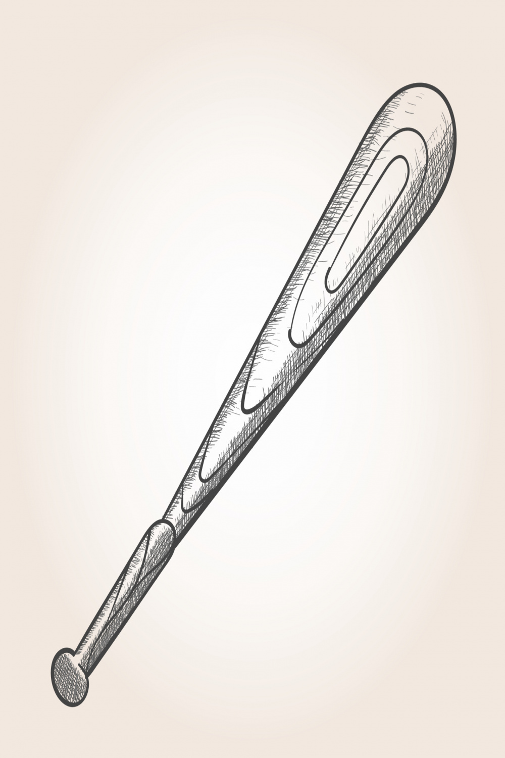 hand drawn Baseball bat vector illustration in black