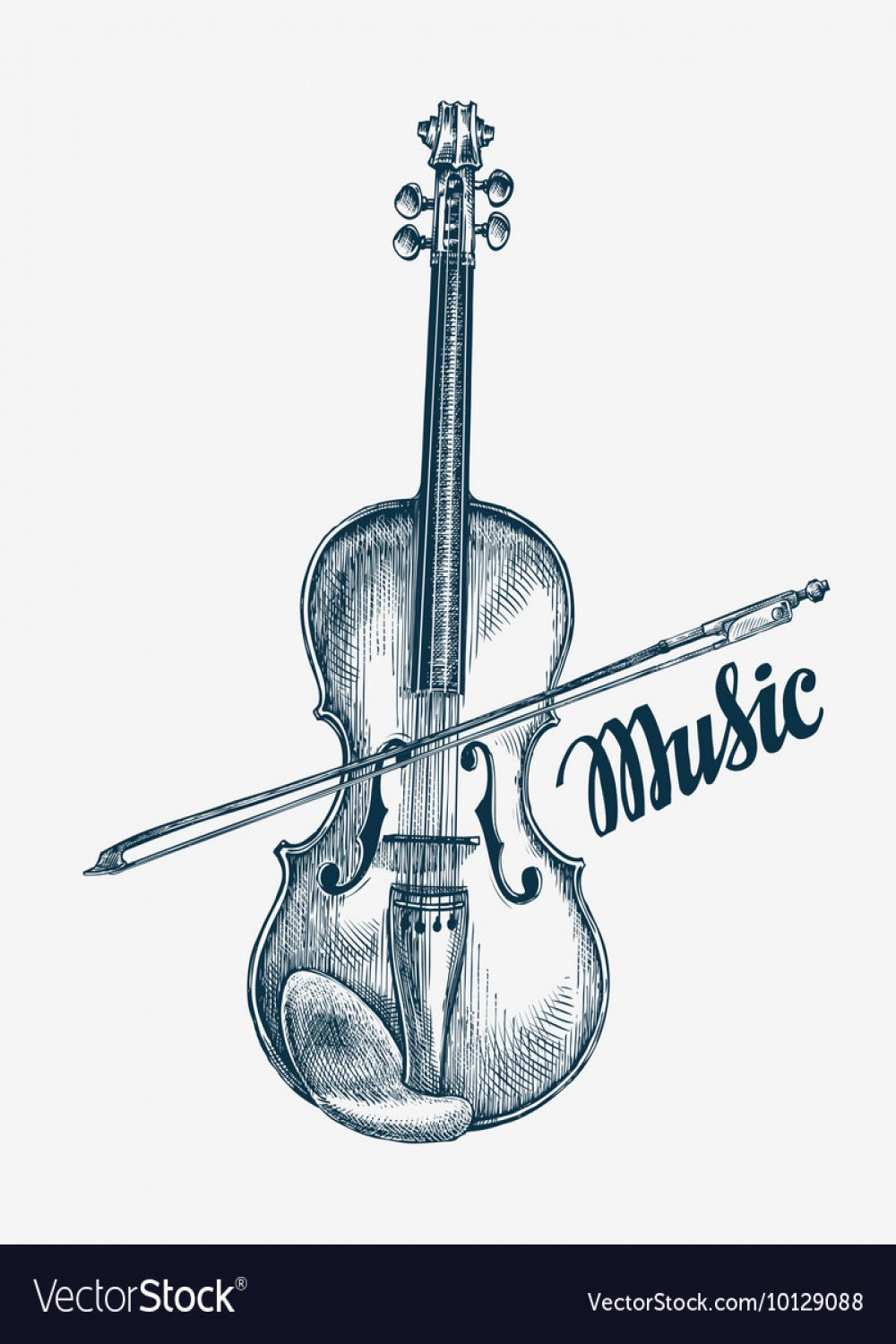 Hand drawn violin sketch Royalty Free Vector Image
