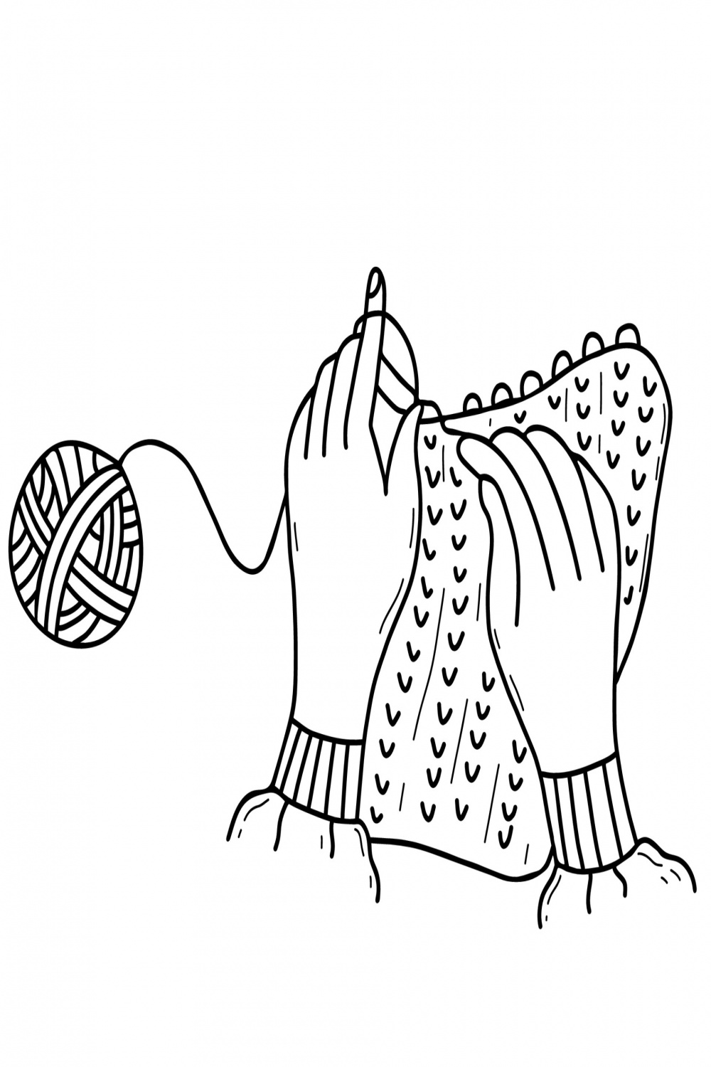 Hand knitting