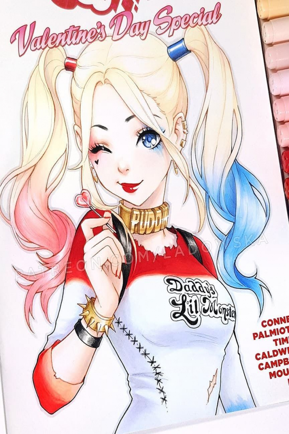 Harley Quinn sketch cover done with copic markers 💖💙 I feel like