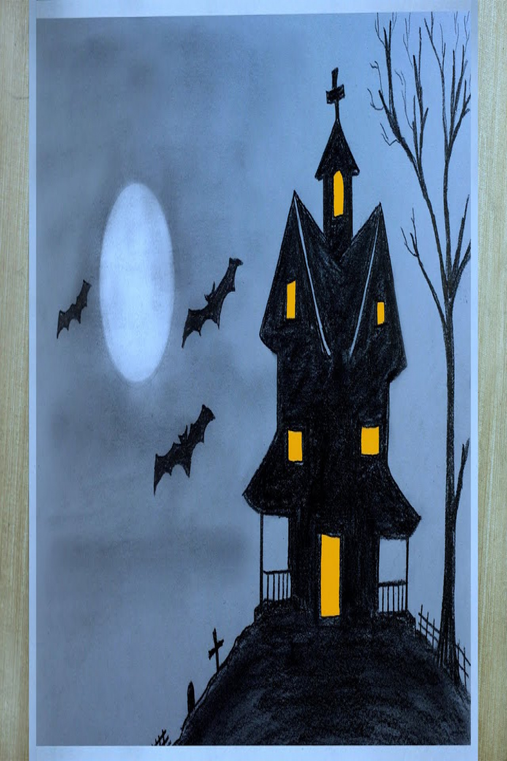 Haunted House Drawing for Halloween
