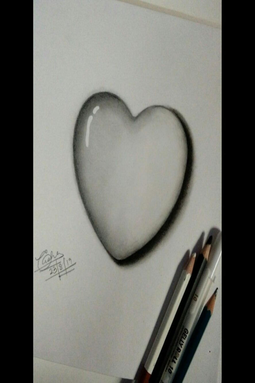 Heart drawing  Heart drawing, Heart pencil drawing, Pencil
