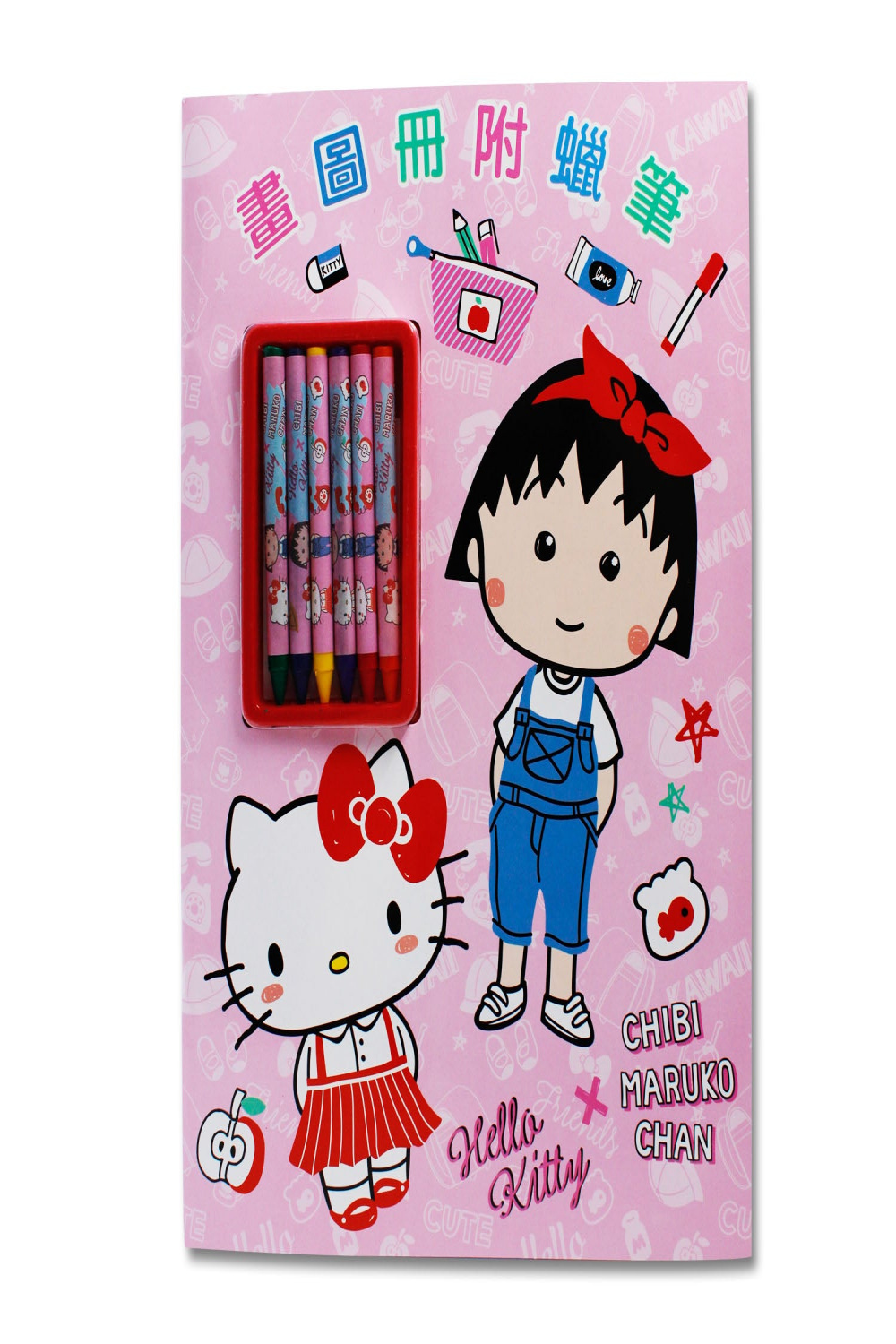 Hello Kitty Drawing Book with  Colors Mini Crayon – Bensia