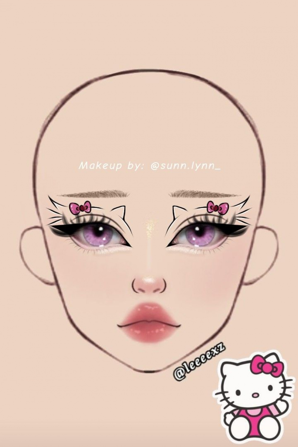 Hello Kitty Makeup 💗  Graphic makeup, Makeup drawing, Hello