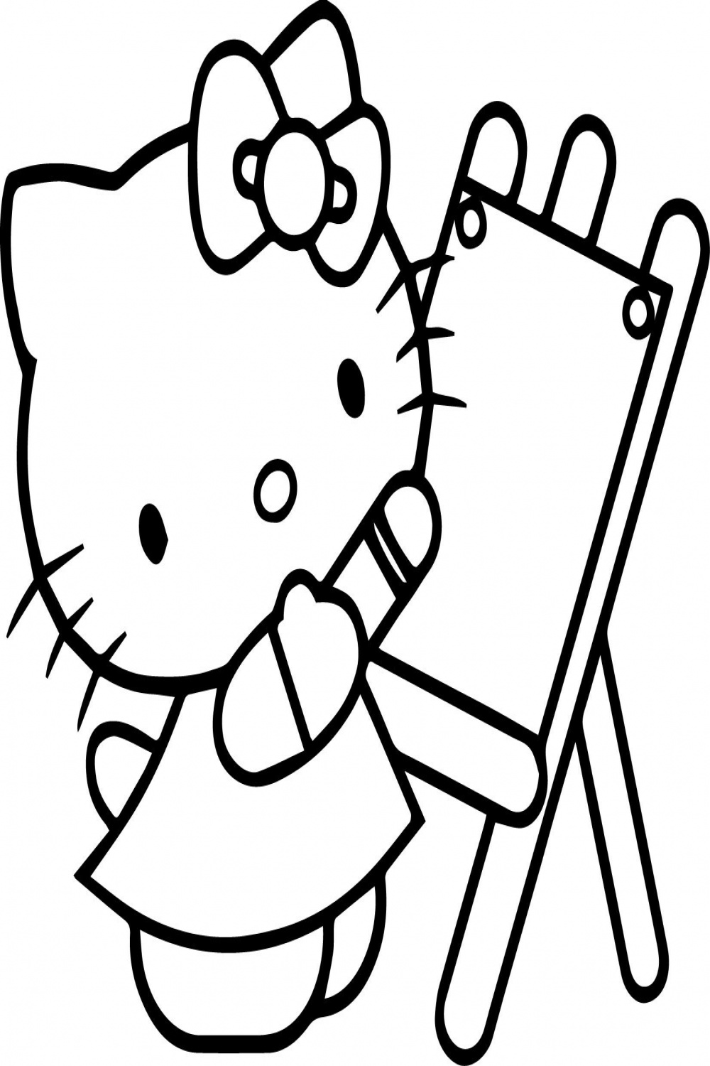 Hello Kitty Painting Coloring Page - Wecoloringpage