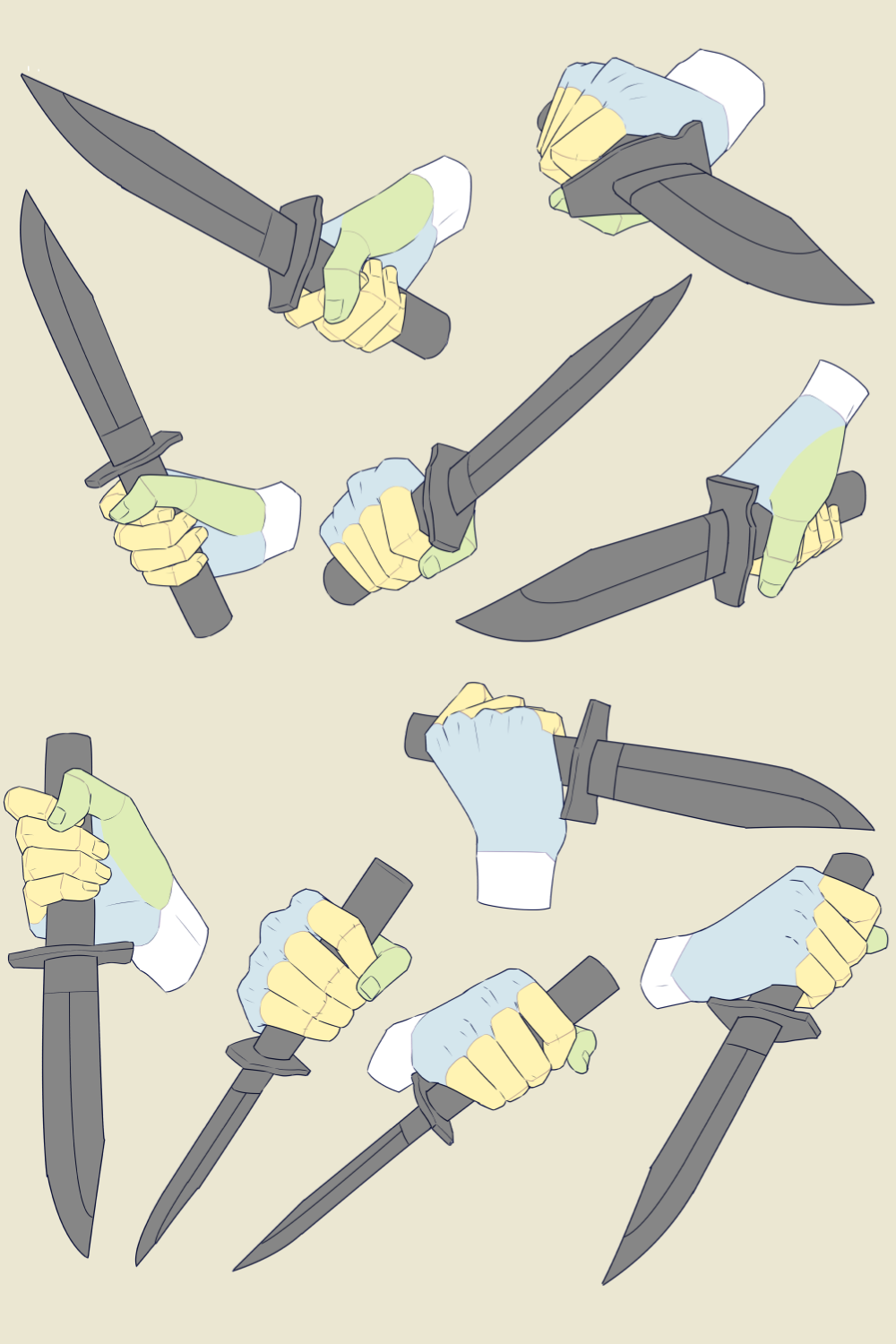 Holding A Knife Reference By Moa  Inspiração de desenho