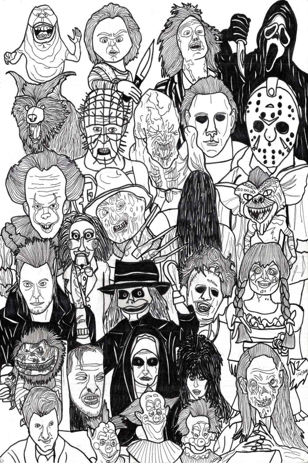 Horror Character Collage (remake) by DCZ-Samurai-Raven on DeviantArt