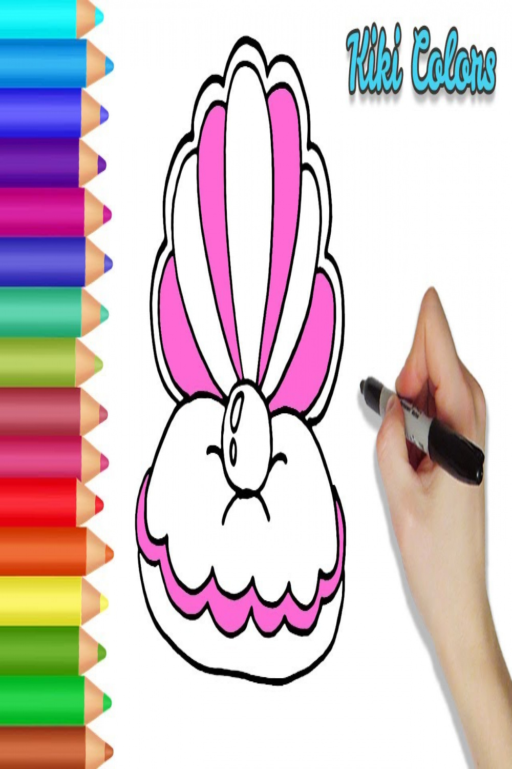 How to Color Easy Clam And Pearl Part   Teach Drawing for Kids and  Toddlers Coloring Page Video